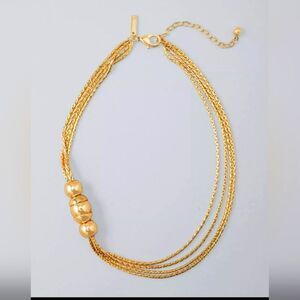 WHITE HOUSE BLACK MARKET BEAD-DETAIL MULTI-STRAND SHORT NECKLACE NWT 18"+3"